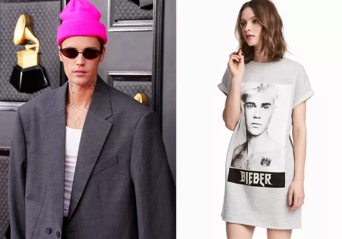 Justin Bieber and H&M outfit branded after him